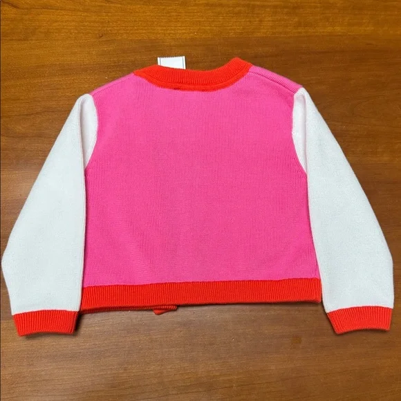 Jacadi Pink & Red Heart Flower Button Cardigan - Picture 4 of 4